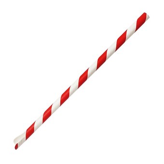 Pailles cuillères en papier Fiesta Compostable rouge et blanc 210x8mm (lot de 250)