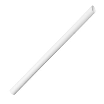 Pailles en papier pour bubble tea Fiesta Compostable blanches 12x210mm (lot de 150)