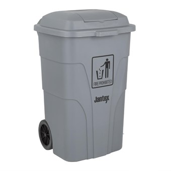 Poubelle à roulettes  avec pédale Jantex 120L grise