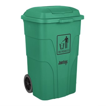 Poubelle à roulettes  avec pédale Jantex 120L verte