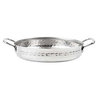 Plat double poignée en inox martelé Olympia Table Presentation 180mm