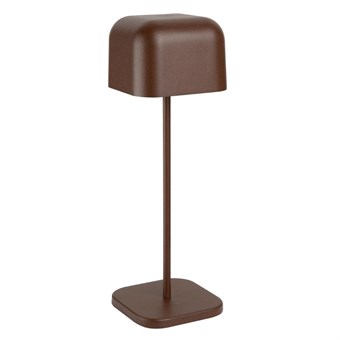 Lampe de table avec abat-jour carré Olympia Lucca marron 300mm
