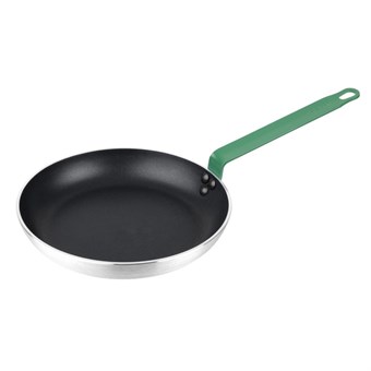 Poêle en aluminium antiadhésive Hygiplas Teflon Platinum Plus avec poignée verte 28cm