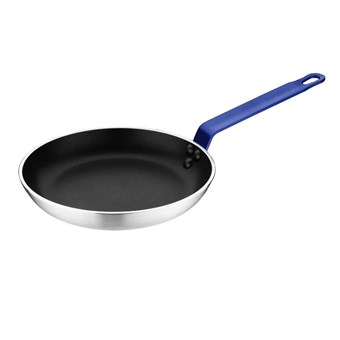 Poêle en aluminium antiadhésive Hygiplas Teflon Platinum Plus avec poignée bleue 24cm
