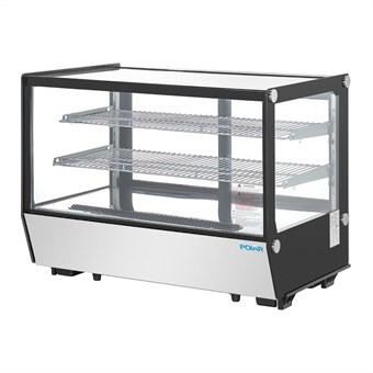 Vitrine de comptoir positive Polar Série G carrée noire 160L