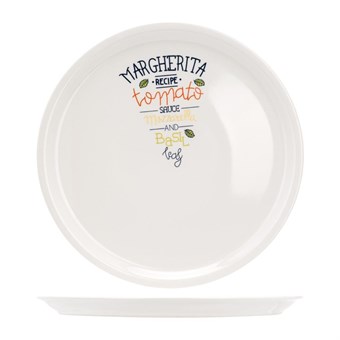 Assiette à pizza décorée 30 cm recette Margarita
