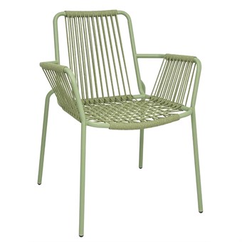 Fauteuils design corde Bolero Melbourne vert clair (lot de 4)