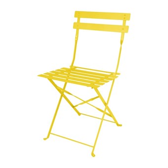 Chaises de terrasse pliantes en acier Bolero Perth jaunes (Lot de 2)