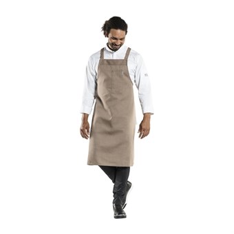Tablier bavette croisé mixte Chaud Devant Nordic argile 75x100 cm 