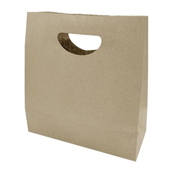 Sacs en papier avec poignée découpée en D Fiesta Recyclable marron (lot de 250)