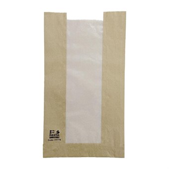 Sacs à pain avec fenêtre en papier cristal Fiesta Compostable (lot de 1 000)