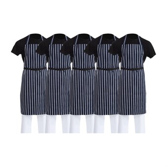 Tabliers bavettes Whites rayés marine et blanc (lot de 5)