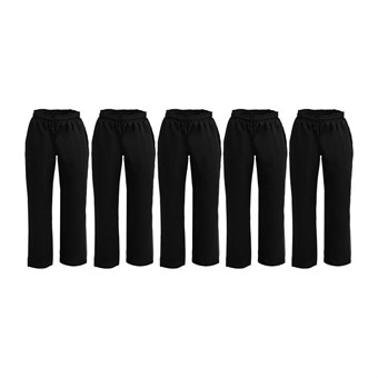Pantalons de cuisinier mixtes en polycoton Whites Vegas noirs (lot de 5)