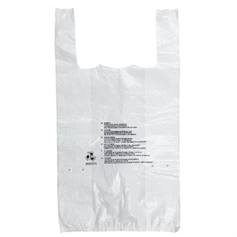 Grands sacs plastiques blancs Fiesta Recyclable (lot de 1 000)