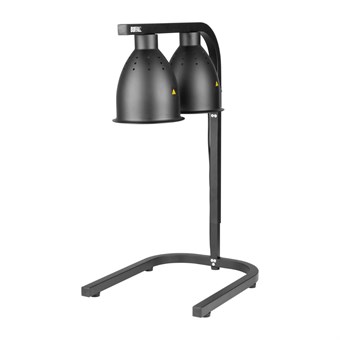 Lampe chauffante double sur pied Buffalo noir mat