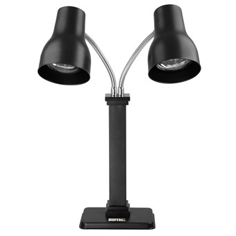 Lampe chauffante double sur pied Buffalo noir mat 2x250 W