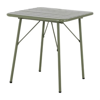 Table pliante à lattes carrée en acier Bolero Amalfi 700 mm vert olive
