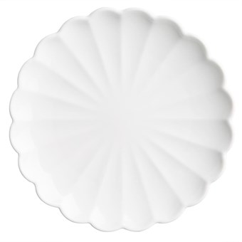 Assiettes festonnées Olympia Bloom blanches 175 mm (lot de 6)