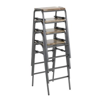 Tabourets de bar compacts avec assise en bois de manguier Bolero Cantina bronze (lot de 4)