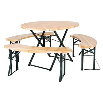 Ensemble brasserie table ronde et bancs Bolero 1670x460mm