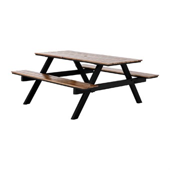 Ensemble table de pique-nique rectangulaire Acacia avec bancs Bolero