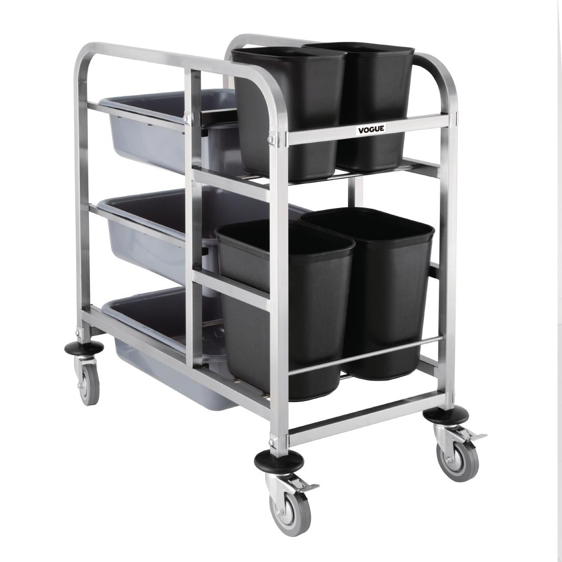 Chariot de cantine en acier inoxydable Vogue DK738