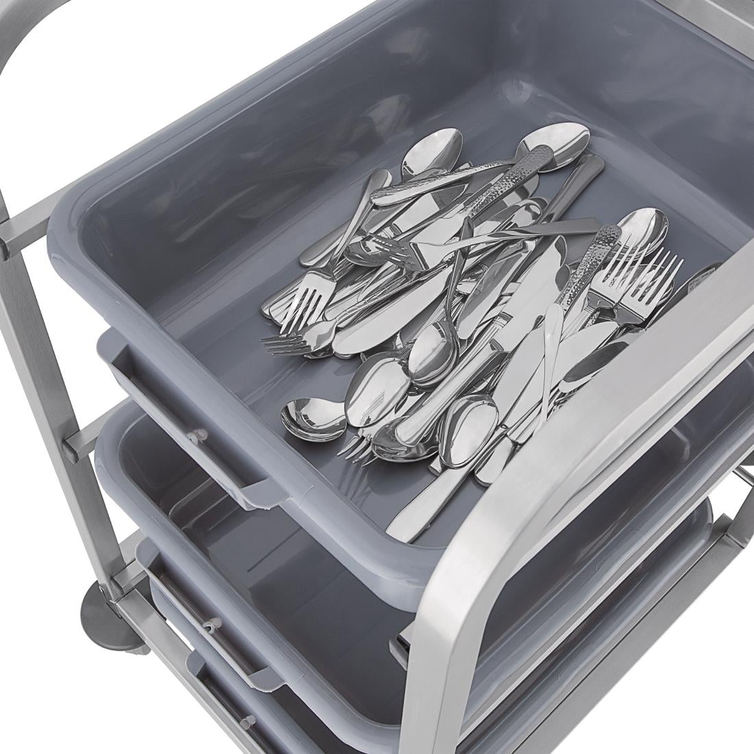 Chariot de cantine en acier inoxydable Vogue DK738