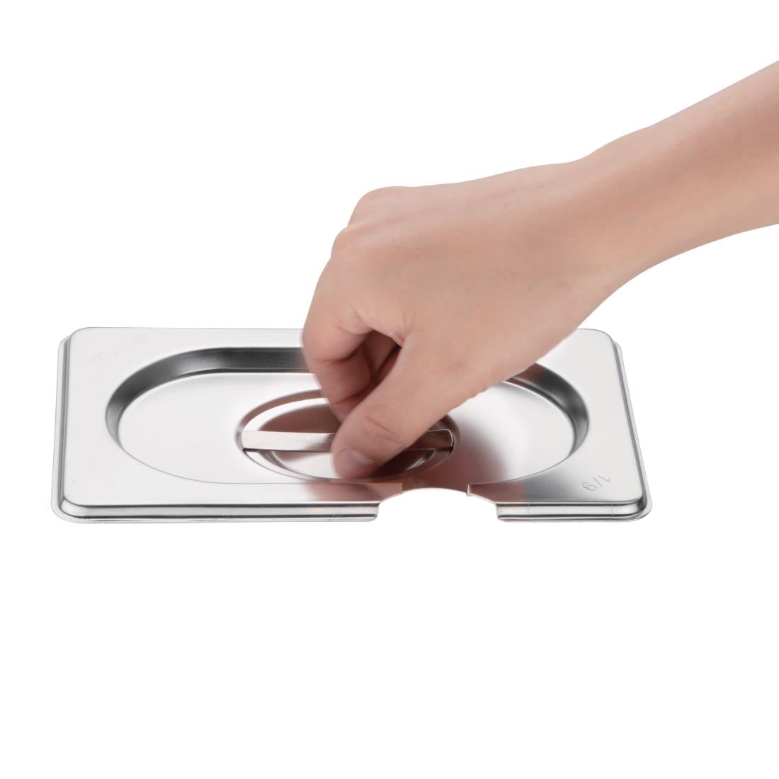 Couvercle inox GN 1/9 avec encoche Vogue CB176