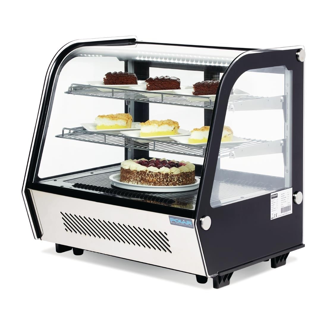 Vitrine réfrigérée de comptoir noire Polar Série G 120L CD229