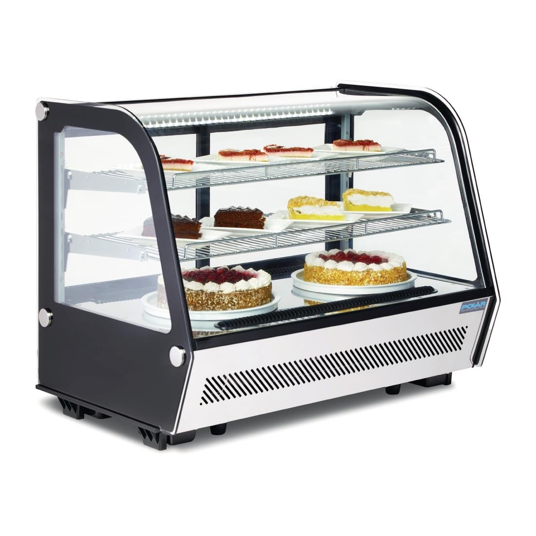 Vitrine réfrigérée de comptoir noire Polar Série G 160L CD230