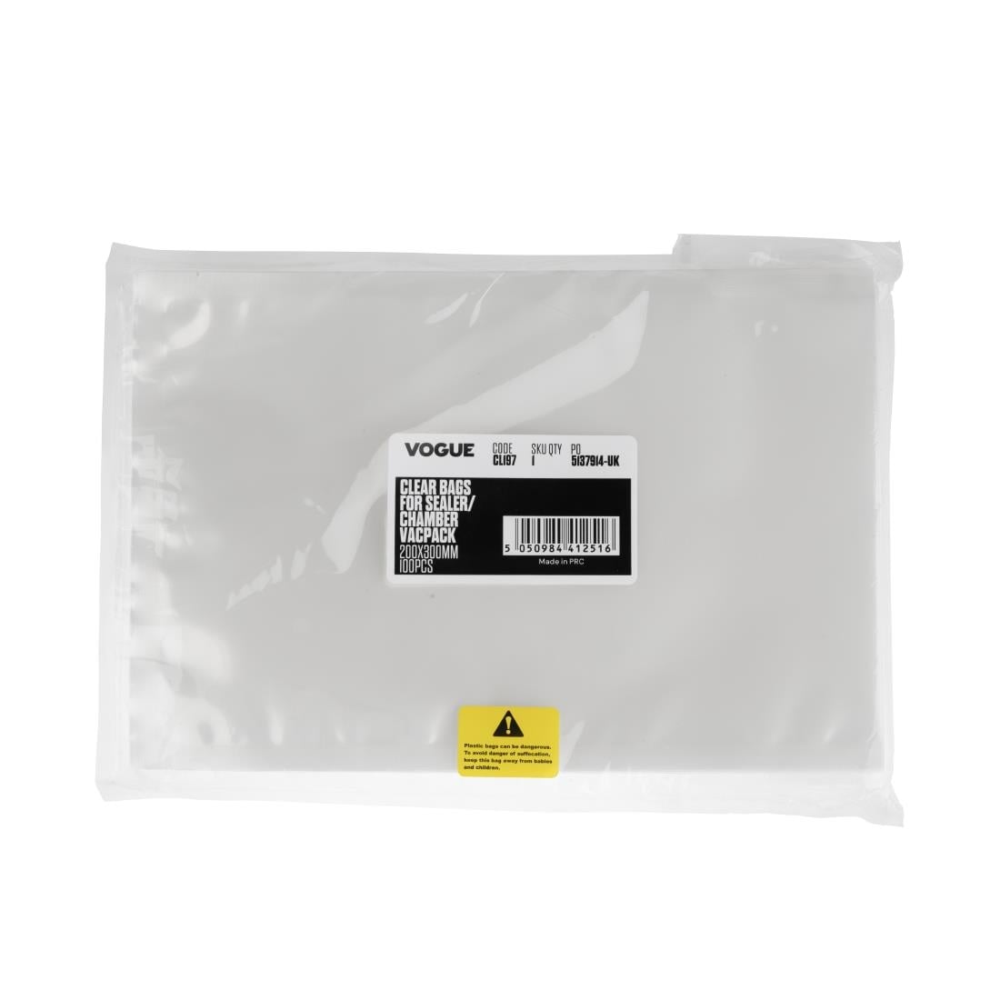 Sacs d'emballage sous vide 200 x 300mm Vogue (lot de 100) CL197
