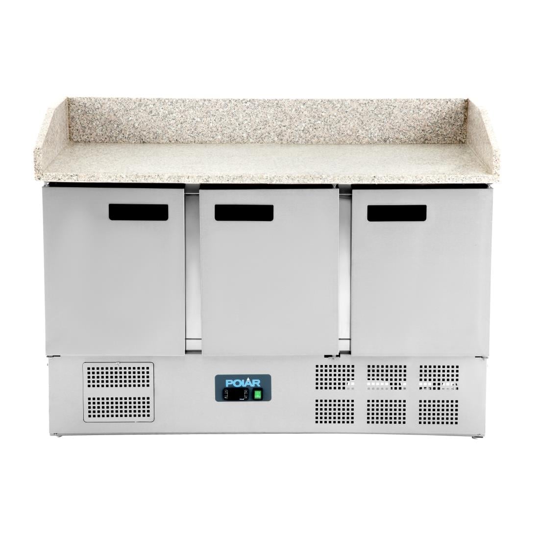 Comptoir de préparation à pizza réfrigéré 3 portes Polar Série G 368L CN402