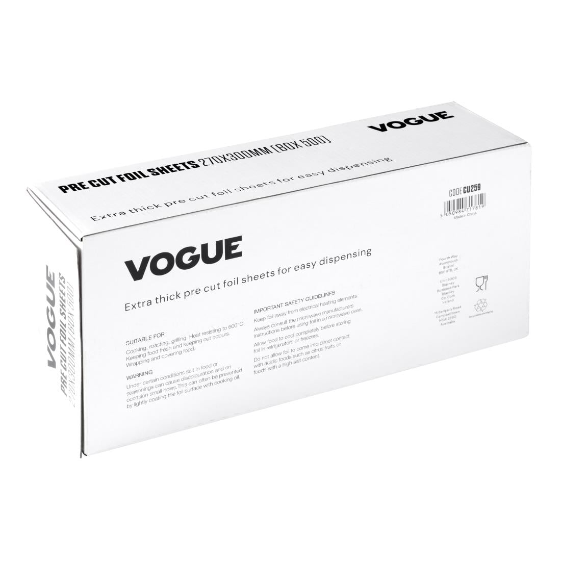 Feuilles d'aluminium Vogue 270x300mm (lot de 500) CU259