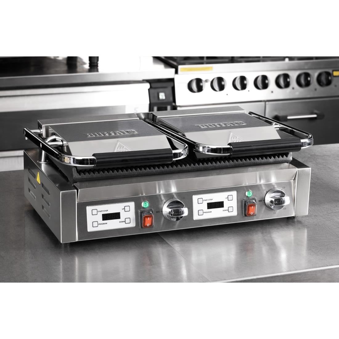 Gril de contact double Buffalo plaques rainurée/rainurée CU611