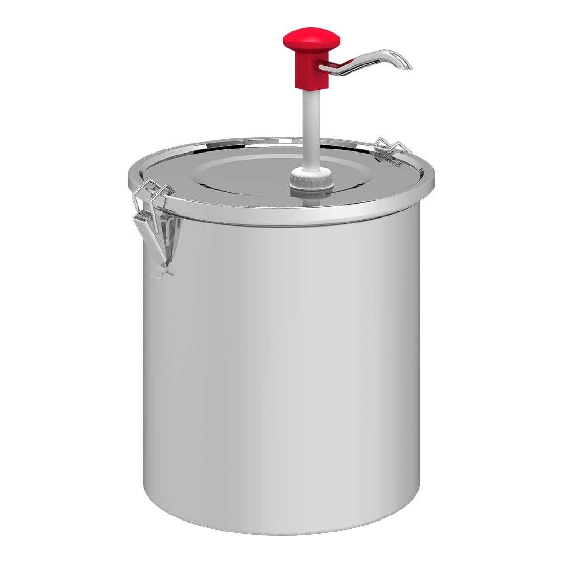 Distributeur de sauce 10 litres à poussoir en inox 18/10 Gastro M DK789