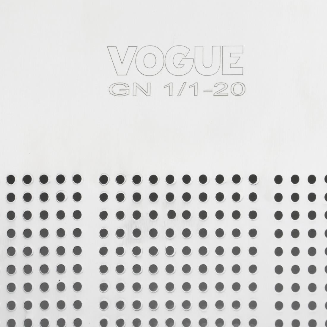Bac inox perforé robuste Vogue GN 1/1 20mm DM971