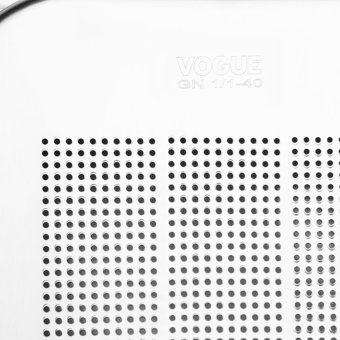 Bac inox perforé robuste Vogue GN 1/1 40mm DM972