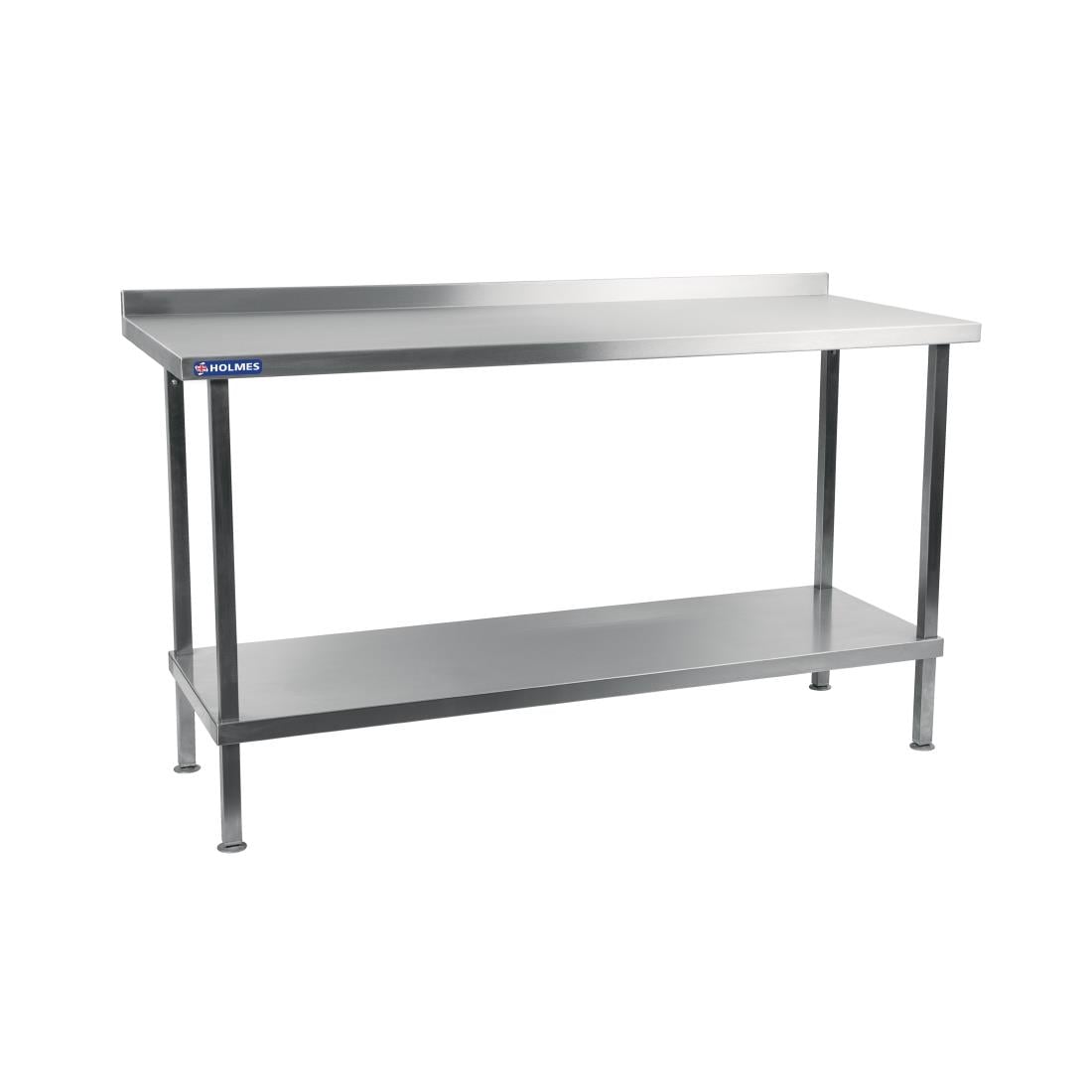 Table murale en acier inoxydable Holmes avec dosseret 1800 mm DR038
