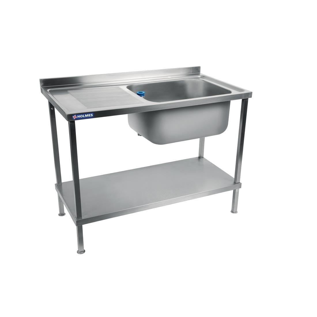 Plonge inox soudée cuve à droite égouttoir à gauche Holmes 1000mm DR060