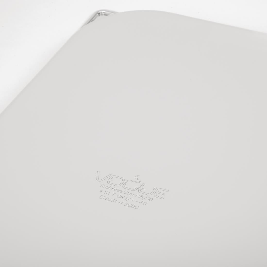 Bac inox 18/10 GN 1/1 professionnel Vogue 40mm DW432