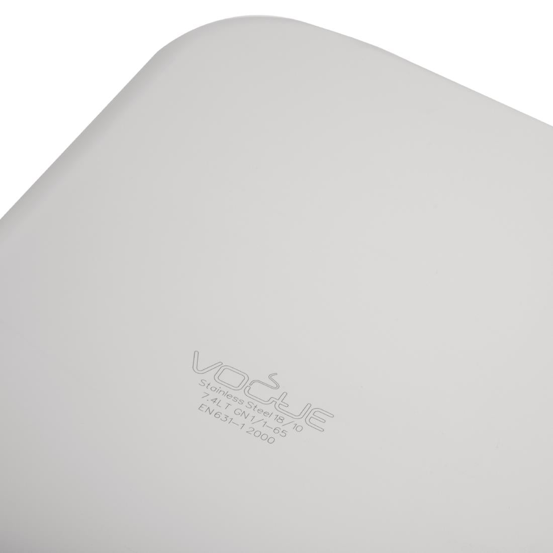 Bac inox 18/10 GN 1/1 professionnel Vogue 65mm DW433