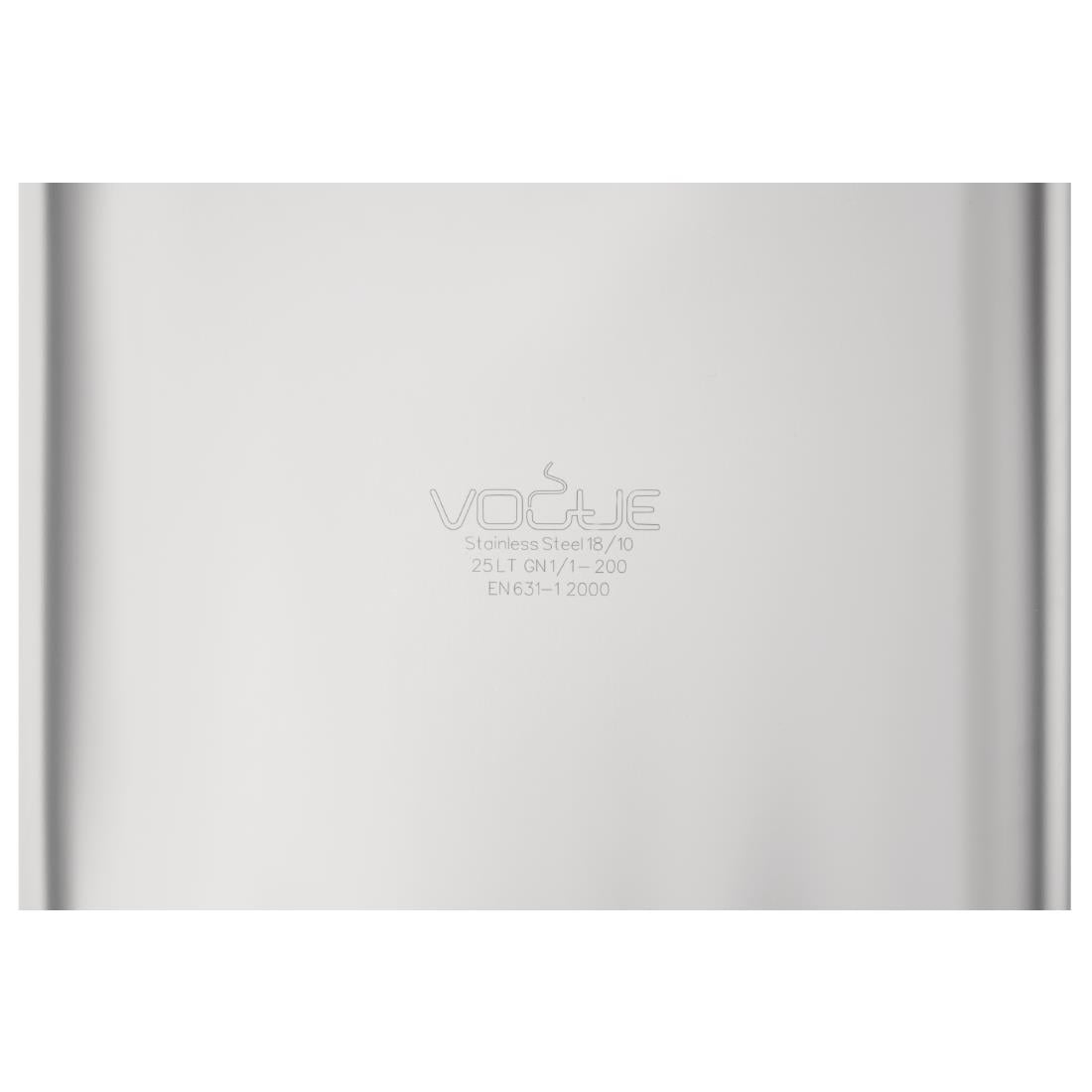 Bac inox 18/10 GN 1/1 professionnel Vogue 200mm DW436