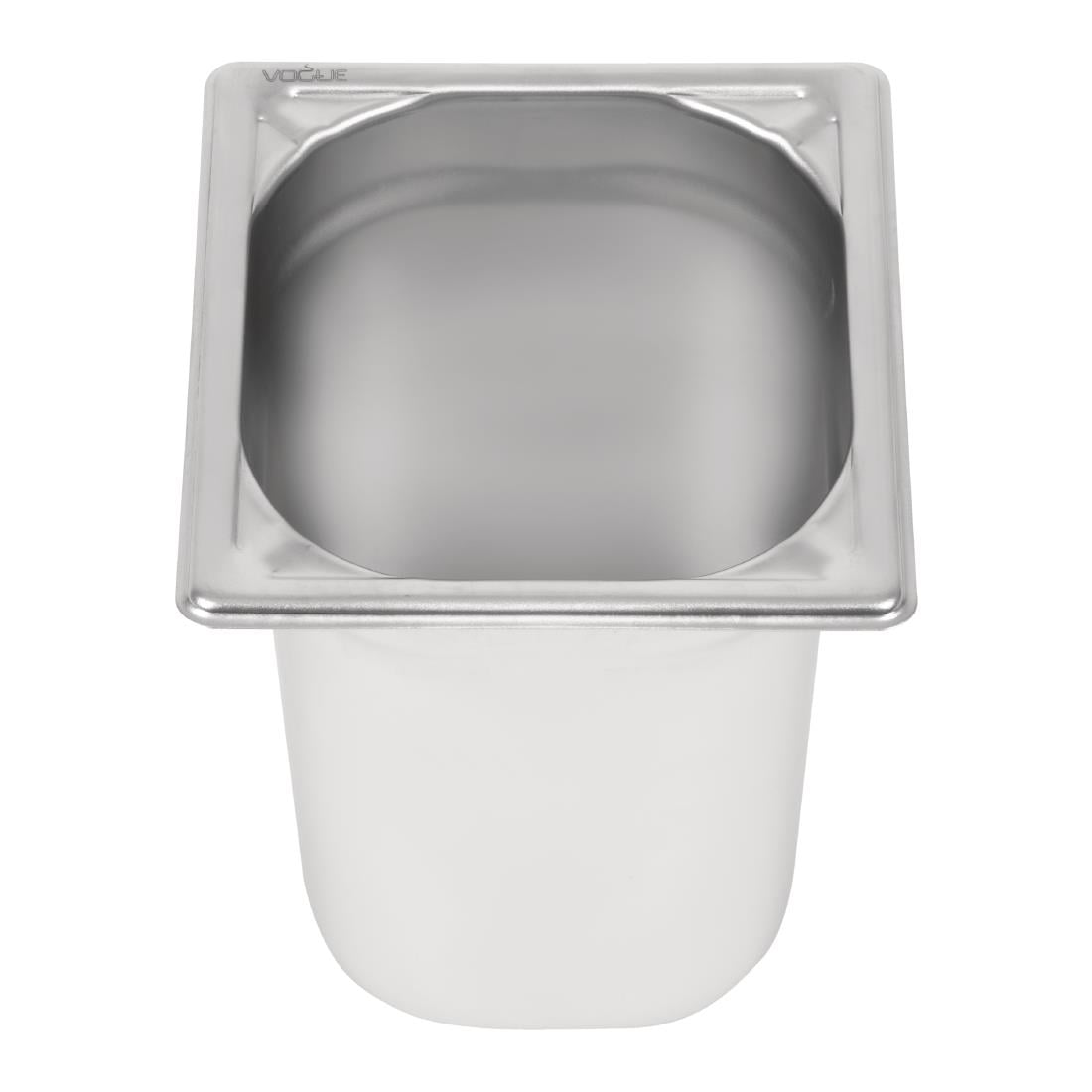 Bac inox 18/10 GN 1/6 professionnel Vogue 200mm DW452