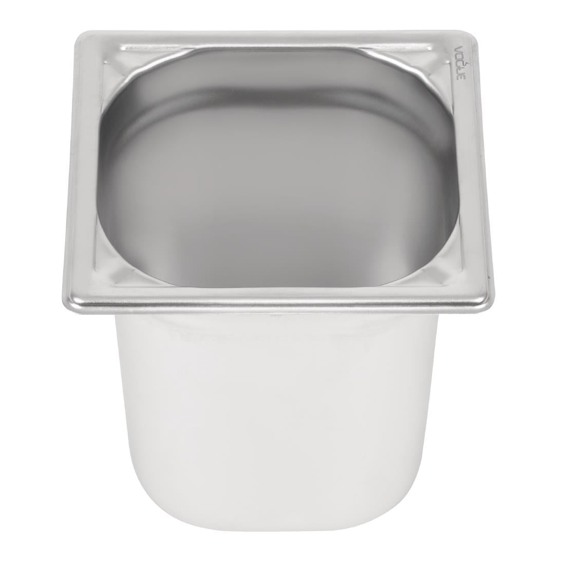 Bac inox 18/10 GN 1/6 professionnel Vogue 200mm DW452