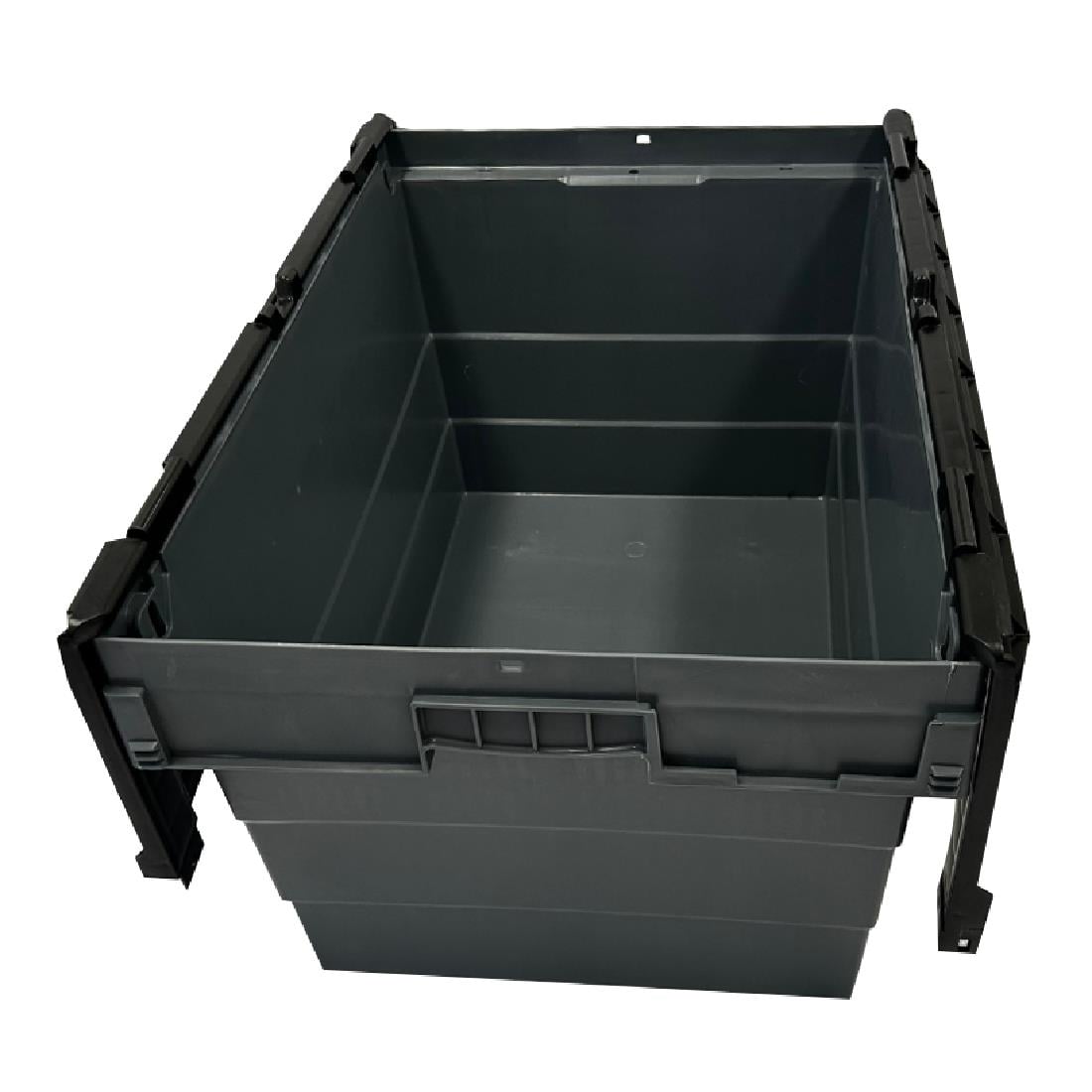Caisse de transport/stockage en plastique Vogue avec couvercle attaché 600x400x320mm DX995