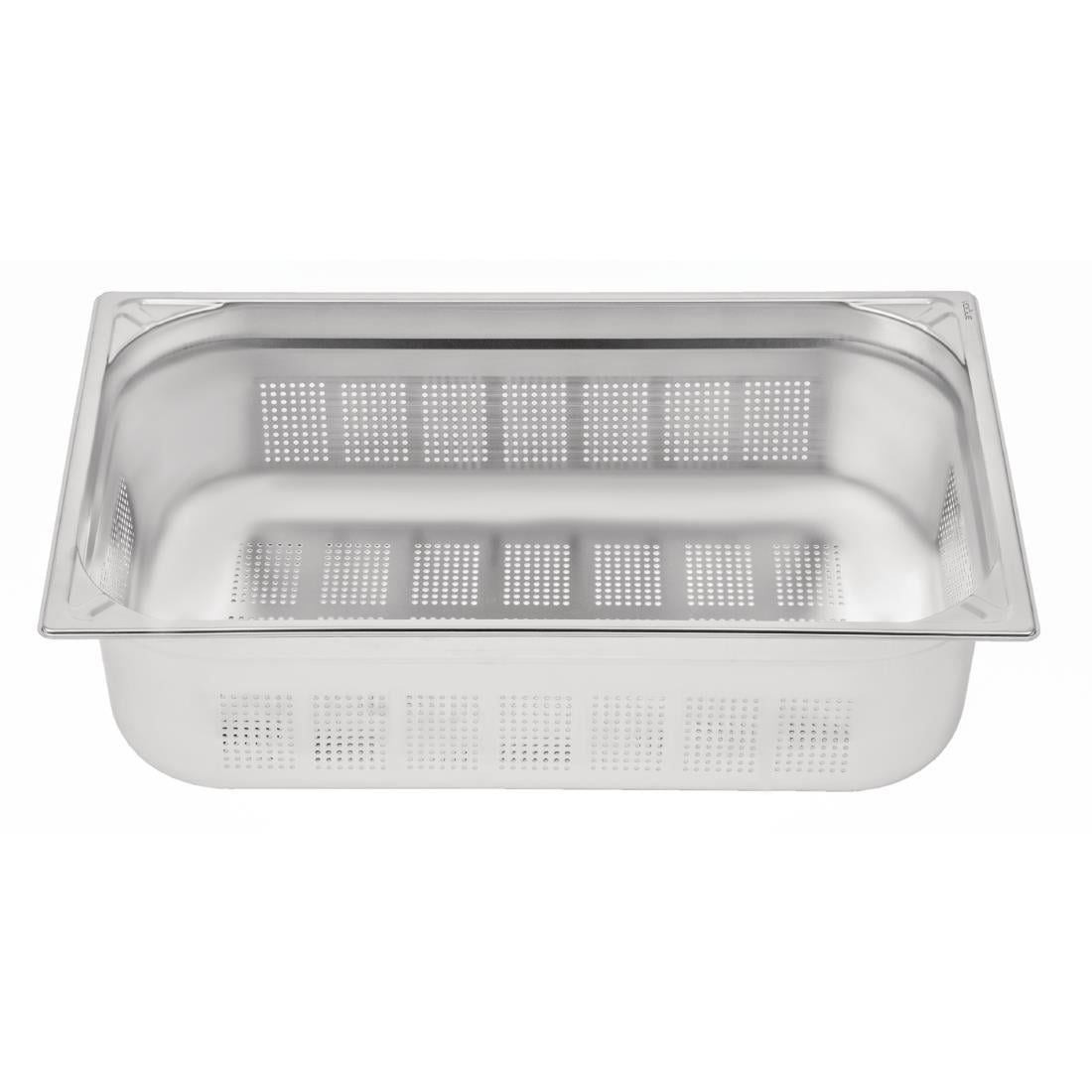 Bac inox 18/10 perforé GN 1/1 professionnel Vogue 150mm DY176