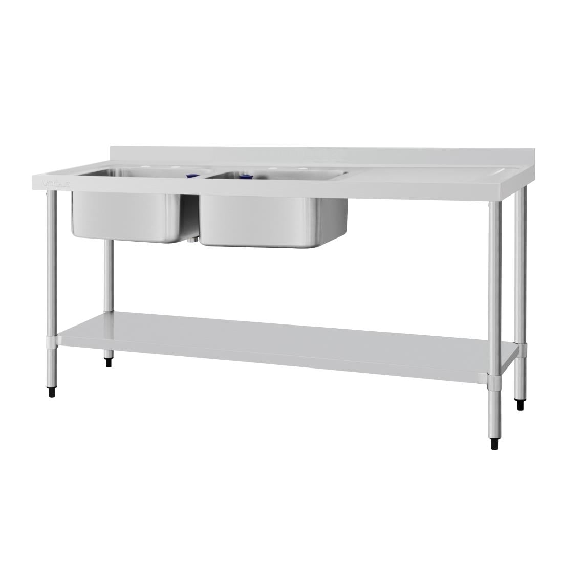 Plonge deux bacs égouttoir à droite Vogue 1800mm DY827