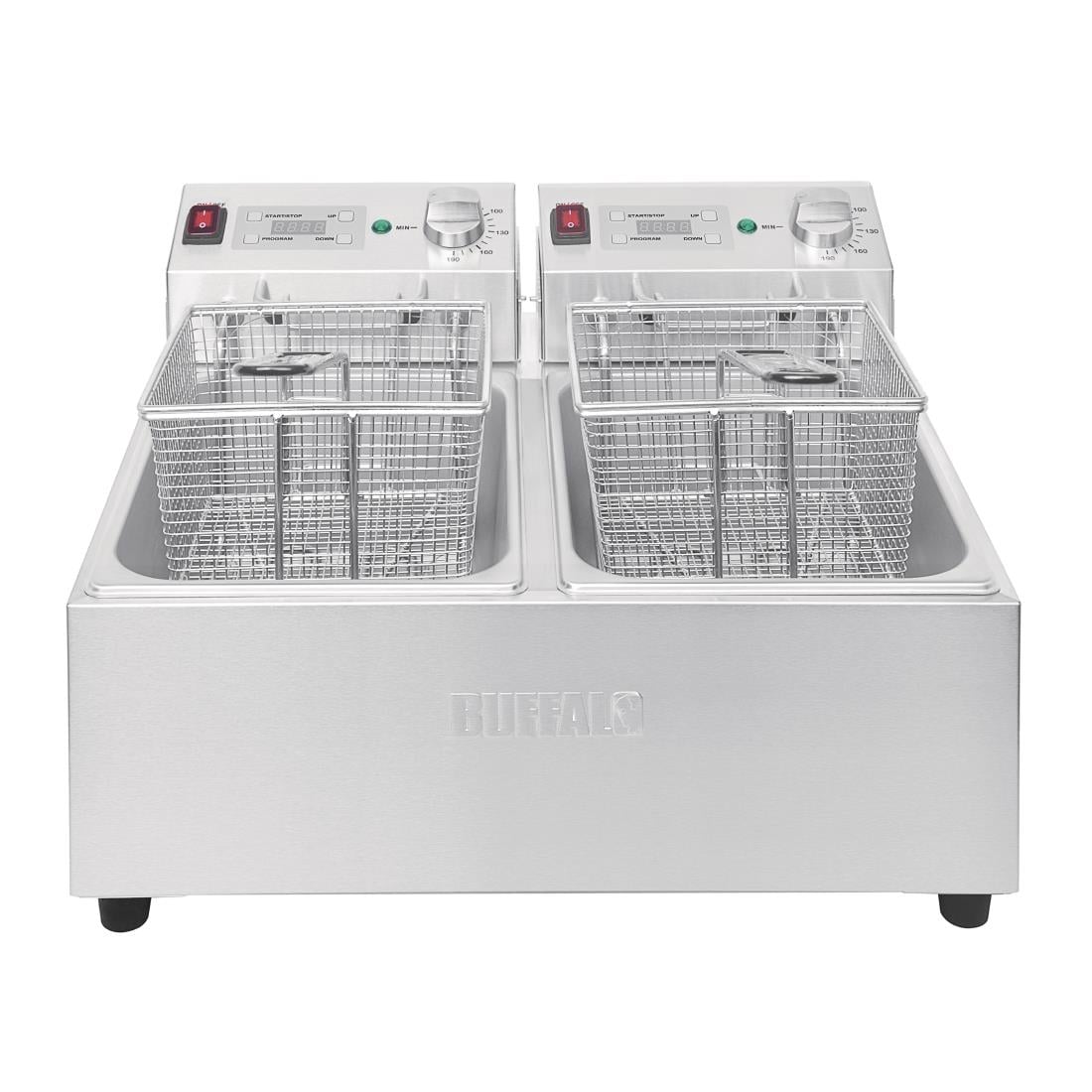 Friteuse double avec minuterie Buffalo - 2x5L 2x2,8kW FC259