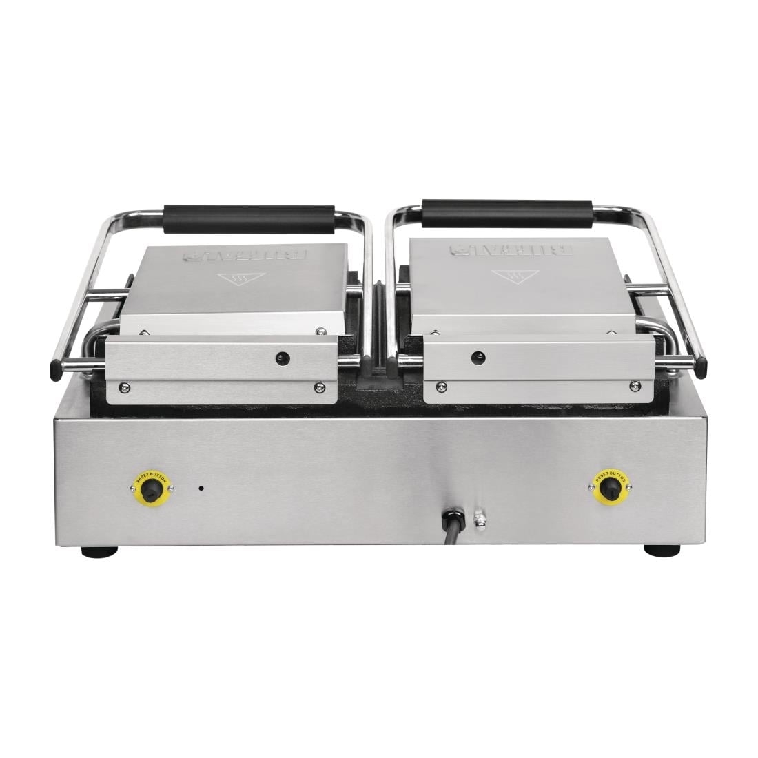 Gril de contact double Buffalo lisse à gauche/rainuré à droite FC386