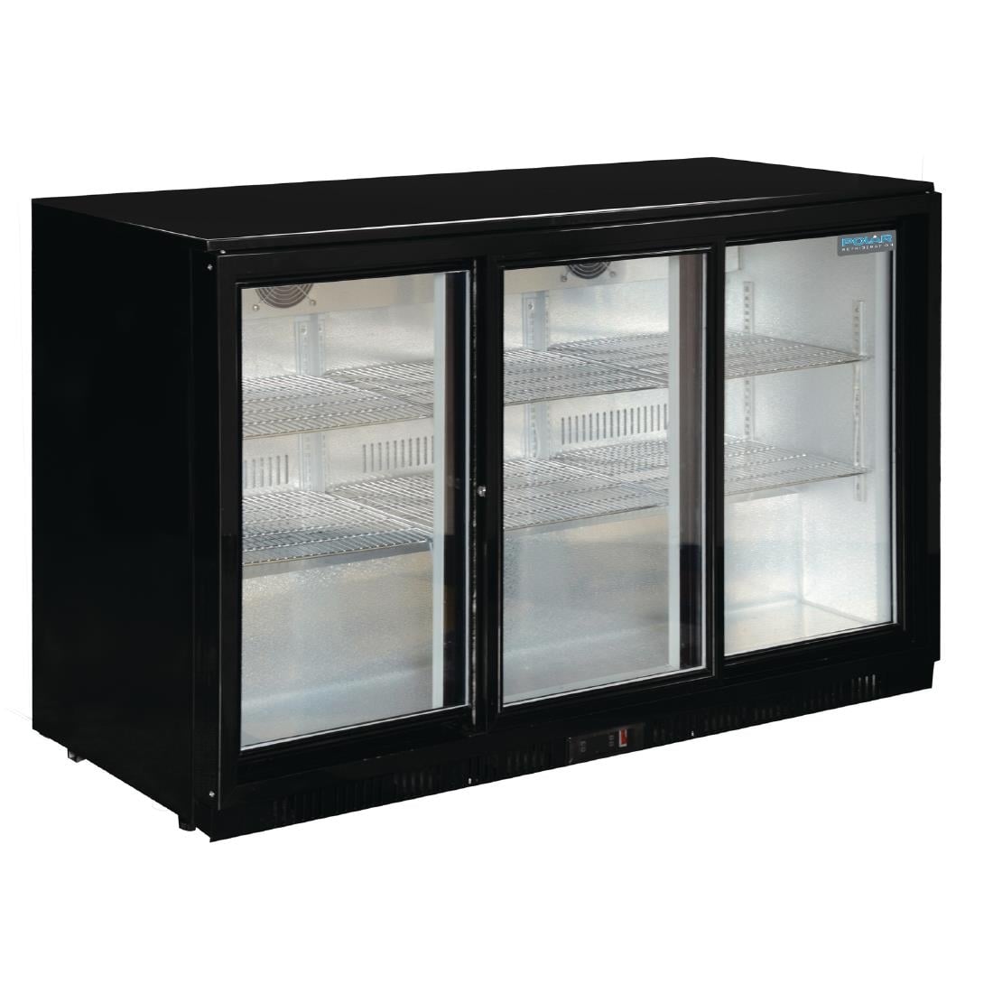Arrière-bar trois portes coulissantes Polar Série G noir 330L GL006